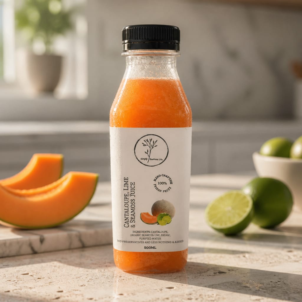 Cantaloupe lime seamoss juice