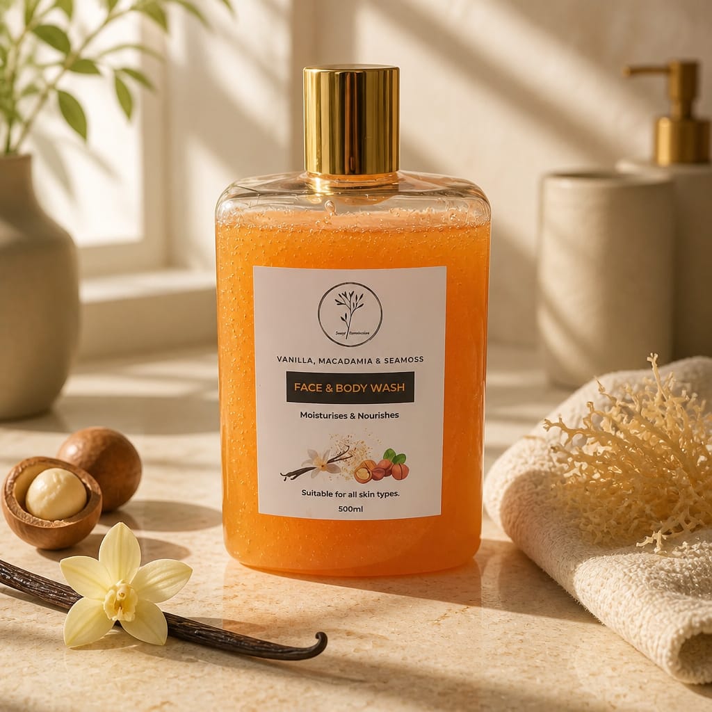 Vanilla, Macadamia & Seamoss Face and body wash