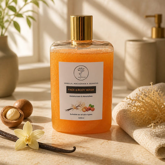Vanilla, Macadamia & Seamoss Face and body wash