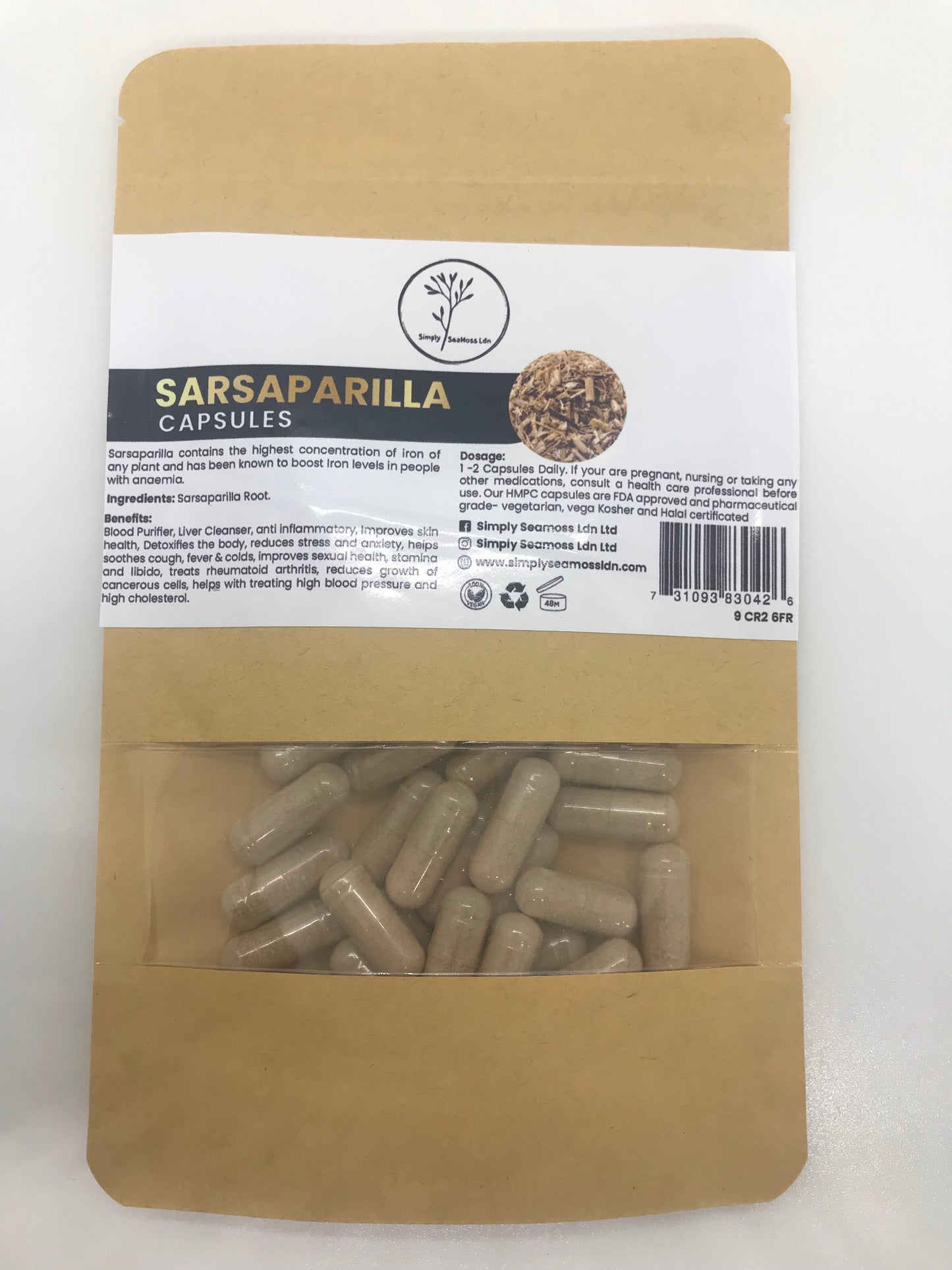 Sarsaparilla Root Capsules